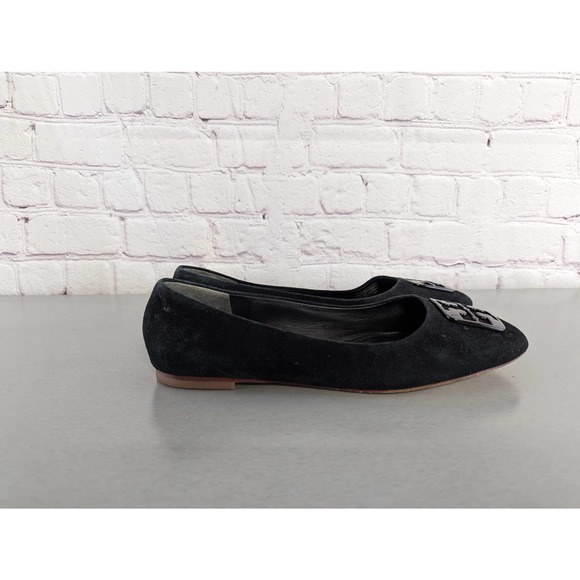 Tory Burch Black Square Toe Flats Women's Size 7.5 VGC - Picture 2 of 7